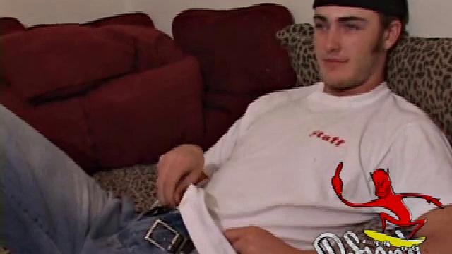 After stripping off his clothes Christian Wilde grabs his cock and starts stroking. He works his dick, as he watches a porn video and eats the precum that emerges while fingering his ass. In no time Christian spews an amazing cum load onto his chest.