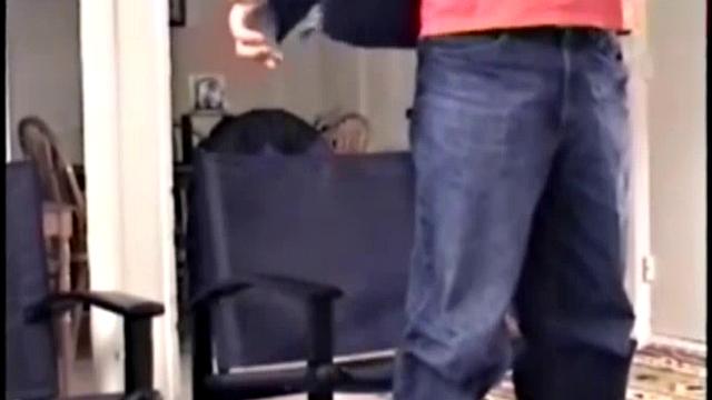 Gianni is a straight 27 year old and this is his first time in front of a camera. He's muscular, hairy, tattooed, former military, and has a big cock. He gets naked and starts stroking, then Vinnie measures his 8 inches.