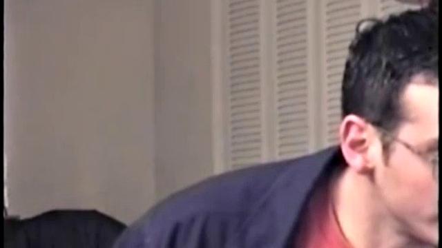 Gianni is a straight 27 year old and this is his first time in front of a camera. He's muscular, hairy, tattooed, former military, and has a big cock. He gets naked and starts stroking, then Vinnie measures his 8 inches.