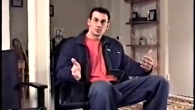 Gianni is a straight 27 year old and this is his first time in front of a camera. He's muscular, hairy, tattooed, former military, and has a big cock. He gets naked and starts stroking, then Vinnie measures his 8 inches.