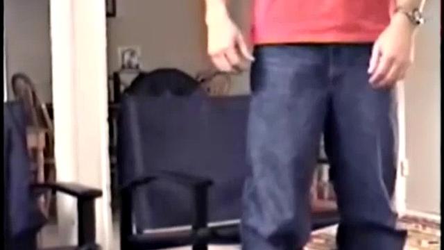 Gianni is a straight 27 year old and this is his first time in front of a camera. He's muscular, hairy, tattooed, former military, and has a big cock. He gets naked and starts stroking, then Vinnie measures his 8 inches.