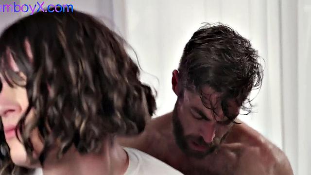 Tennis femboi spoiling bearded hunk