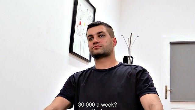 Barebacked Euro gay fucked in the asshole by big white dick