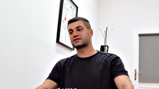 Barebacked Euro gay fucked in the asshole by big white dick