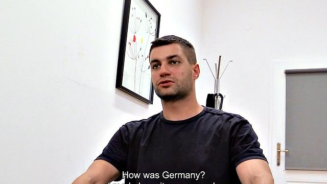 Barebacked Euro gay fucked in the asshole by big white dick