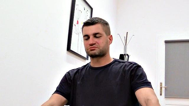 Barebacked Euro gay fucked in the asshole by big white dick