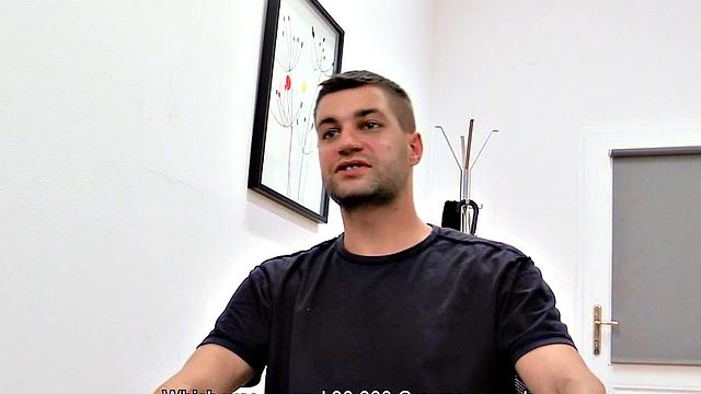 Barebacked Euro gay fucked in the asshole by big white dick