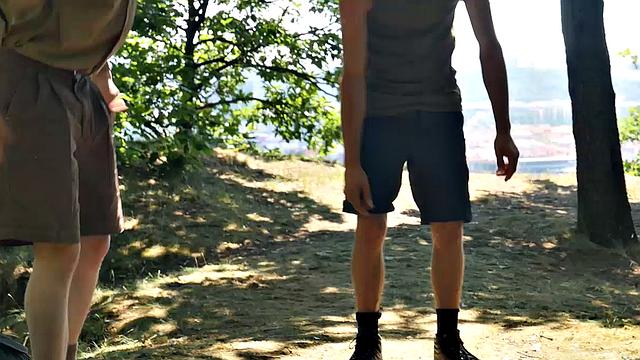 Our guys trekking and decide stop and light fire to cook with. Guys send Leo Ocean build fire but Leo is useless at it can't get it to light.