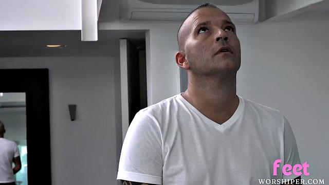 Big-titted MILF foot-licked and cunt-fucked