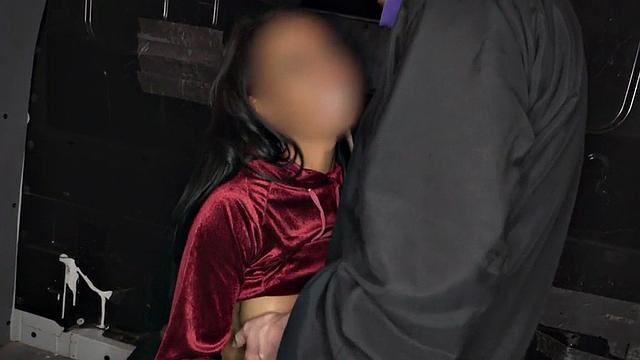 Picked up ebony fake priest after fingering