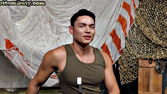 Patriotic stud barebacked and jizzed on after casting