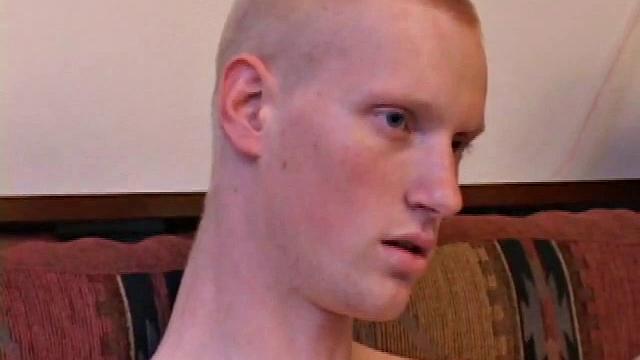 Richard, Kaos and Skylerr turn on some porn and start grabbing their crotches, before stripping naked. After passing the lube around they stroke their boners.