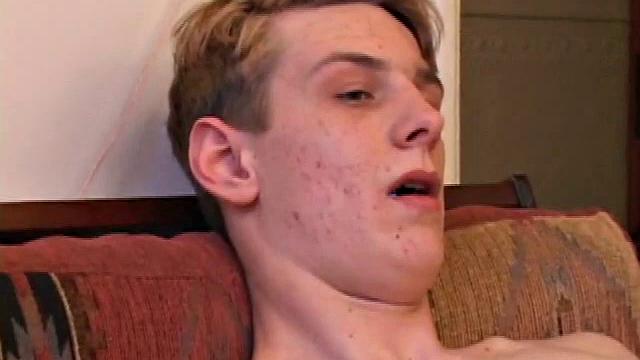 Richard, Kaos and Skylerr turn on some porn and start grabbing their crotches, before stripping naked. After passing the lube around they stroke their boners.