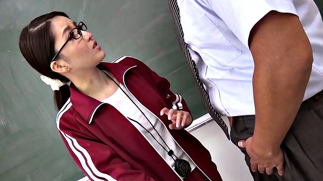 Nippon teacher pussy creampied in classroom by colleague