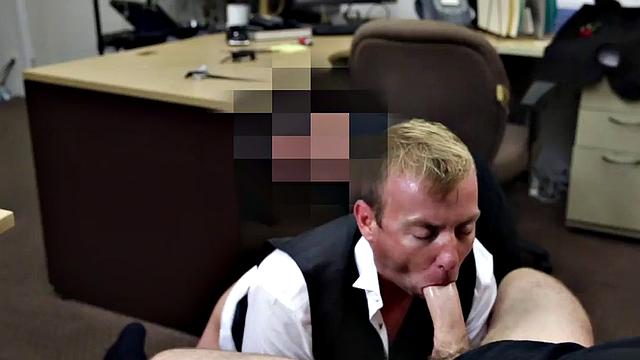 Amateur gaypawn fucked in office by pawn shop owners