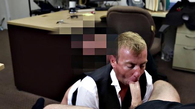 Amateur gaypawn fucked in office by pawn shop owners