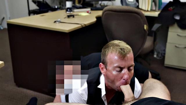 Amateur gaypawn fucked in office by pawn shop owners