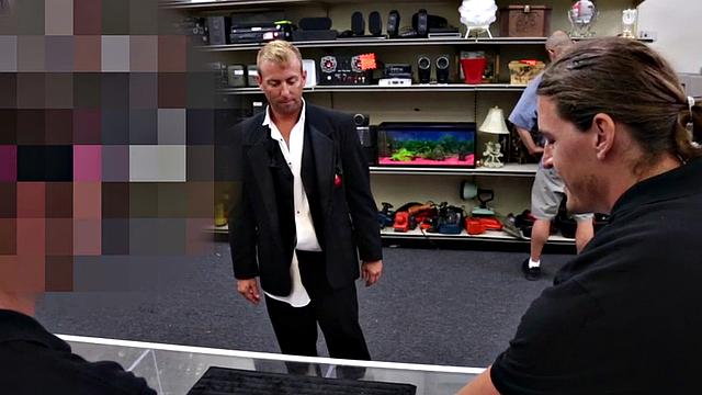 Amateur gaypawn fucked in office by pawn shop owners