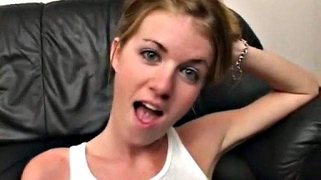 Petite drinks cum after hardcore blowjob