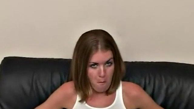 Petite drinks cum after hardcore blowjob