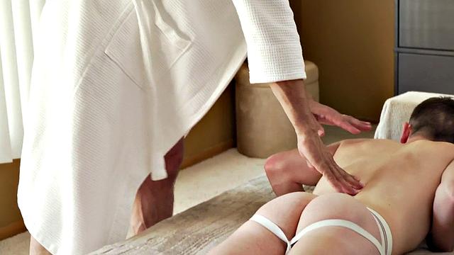 Taboo twink in jockstrap anally toyed by stepfather