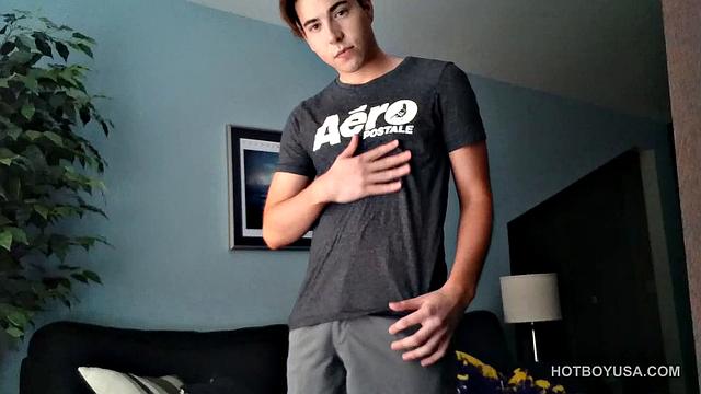 Cole Summers strips and shows off wood, loving every minute. He's on his feet, displaying his assets and stroking his big dick.