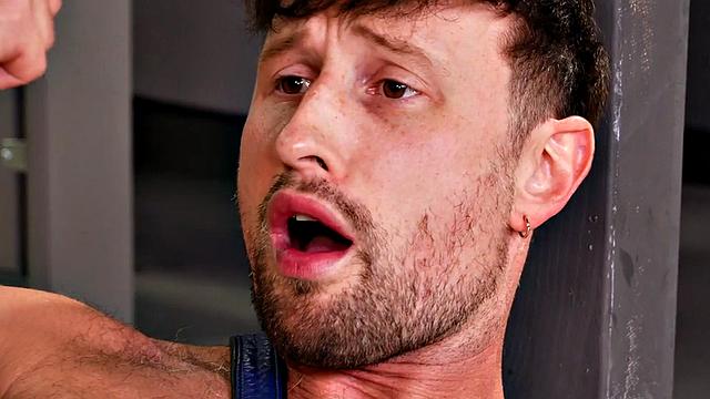 Fisting jock in leather and boots fists butt in toilet