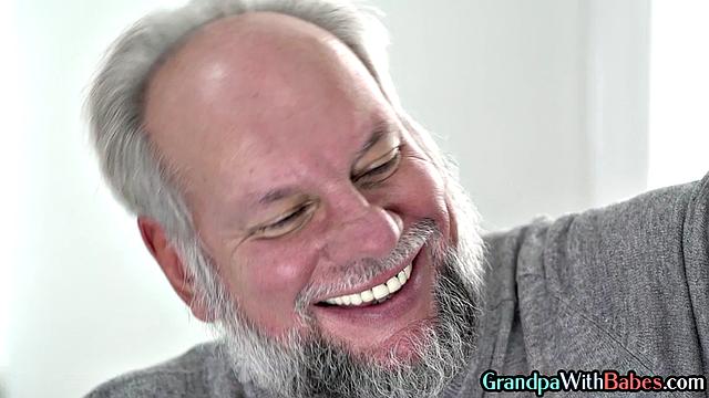 Petite hairy babe smashed by grandpa