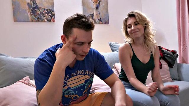 21yo with perky boobs rides and sucks best friend cock