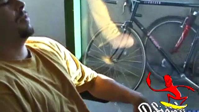 Young Tony returns for another solo session and after pulling off his pants he strokes up a stiff one, while watching some on his computer. After jacking off with determination, Tony strokes out another messy cum shot