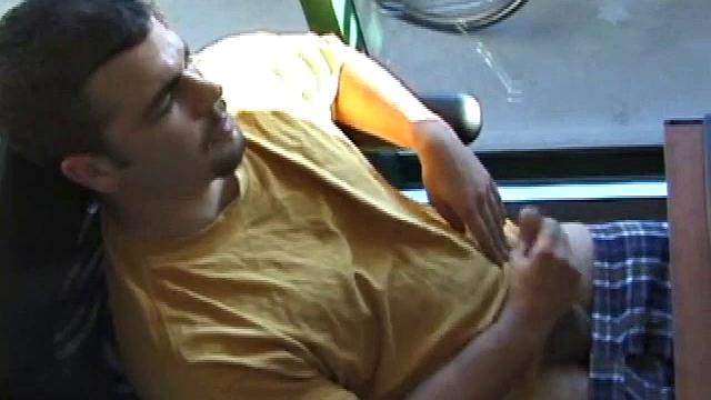 Young Tony returns for another solo session and after pulling off his pants he strokes up a stiff one, while watching some on his computer. After jacking off with determination, Tony strokes out another messy cum shot