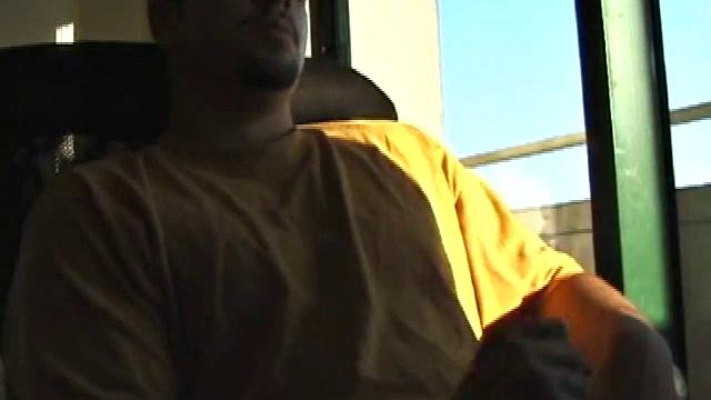 Young Tony returns for another solo session and after pulling off his pants he strokes up a stiff one, while watching some on his computer. After jacking off with determination, Tony strokes out another messy cum shot