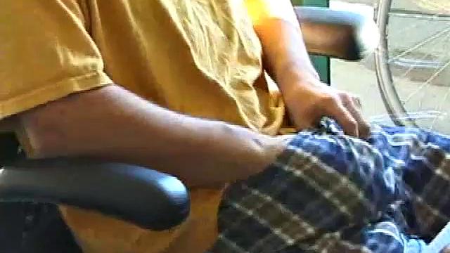 Young Tony returns for another solo session and after pulling off his pants he strokes up a stiff one, while watching some on his computer. After jacking off with determination, Tony strokes out another messy cum shot