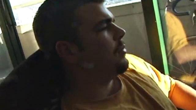 Young Tony returns for another solo session and after pulling off his pants he strokes up a stiff one, while watching some on his computer. After jacking off with determination, Tony strokes out another messy cum shot