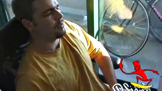 Young Tony returns for another solo session and after pulling off his pants he strokes up a stiff one, while watching some on his computer. After jacking off with determination, Tony strokes out another messy cum shot