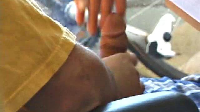 Young Tony returns for another solo session and after pulling off his pants he strokes up a stiff one, while watching some on his computer. After jacking off with determination, Tony strokes out another messy cum shot