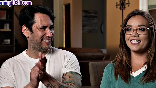 Whipped BDSM babe in pantyhose fucked by dom guy