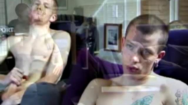 These two straight boys decide to jack off again while watching a porn video, never once glancing at each other, but the curiosity is there and they're clearly turned on by the other's presence.