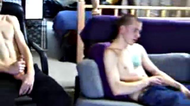 These two straight boys decide to jack off again while watching a porn video, never once glancing at each other, but the curiosity is there and they're clearly turned on by the other's presence.