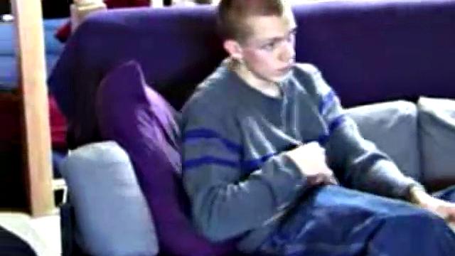 These two straight boys decide to jack off again while watching a porn video, never once glancing at each other, but the curiosity is there and they're clearly turned on by the other's presence.