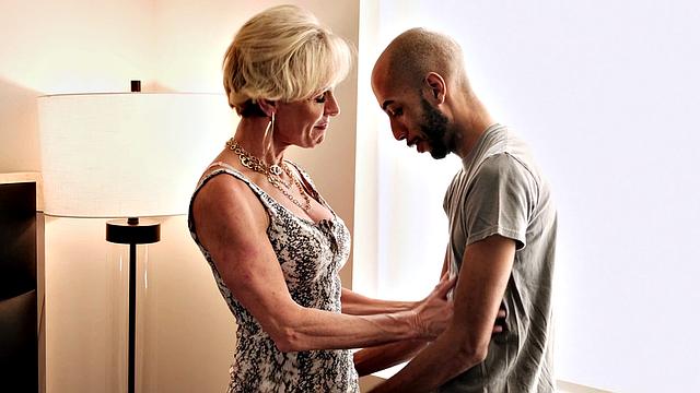 Big-titted wife and mom fucks a big, young cock & gets a facial