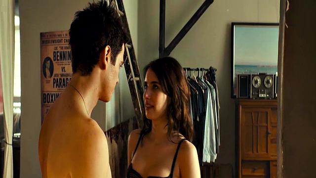 Emma Roberts in see-through lingerie