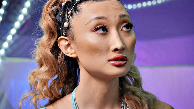 Dirty tattooed shemale taken by male in doggystyle