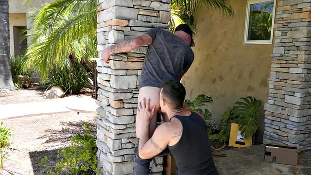 Anal stud breeds with inked jock till making him cum