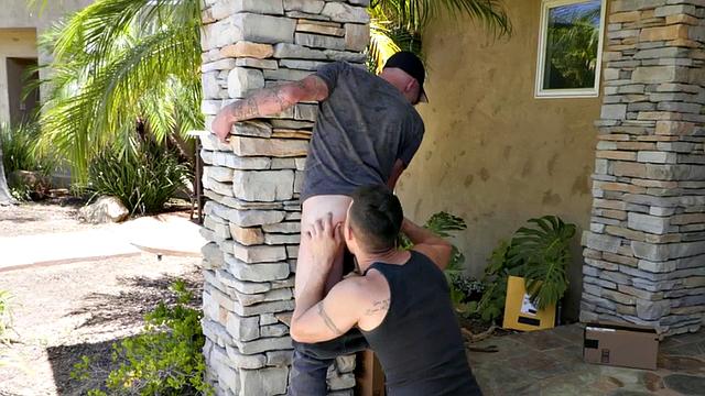 Anal stud breeds with inked jock till making him cum