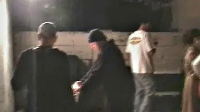 College girl in filthy frat house trio