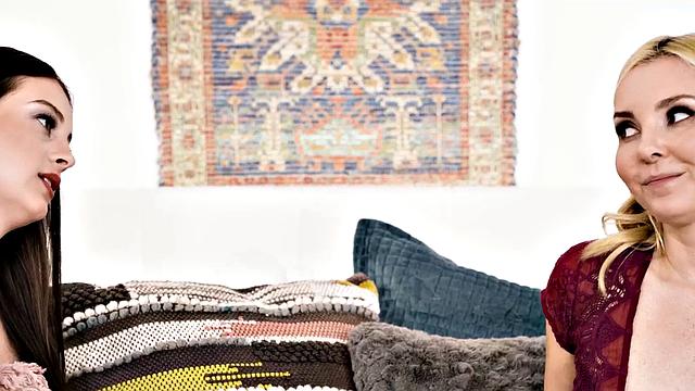 OUT OF THE FAMILY - Hot Teen Maddy May Tries Lesbian Sex For The First Time With Her Sexy MILF Stepmom