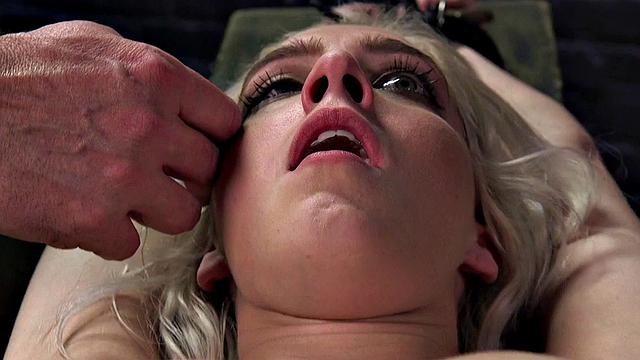 BDSM femsub gets full body and feet whipping