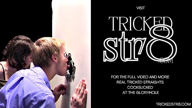 Facial triced str8 dude in passionate gloryhole BJ
