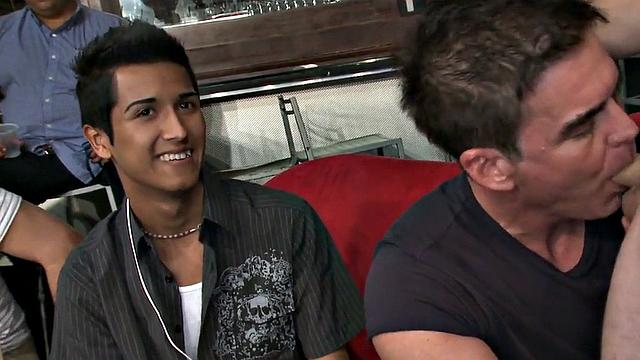 Real dancer throatfucking at party